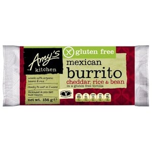 Amy's Kitchen Frozen Gluten Free Cheddar Rice & Bean Mexican Burrito