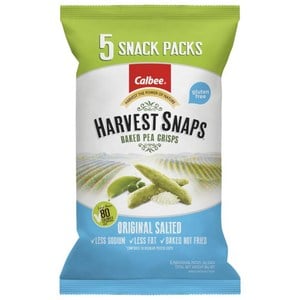 Calbee Gluten Free Harvest Snaps Original Salted Baked Pea Crisps 5 pack