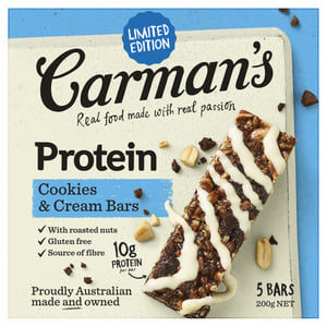 Carman's Cookies & Cream Protein Bars 5 Pack