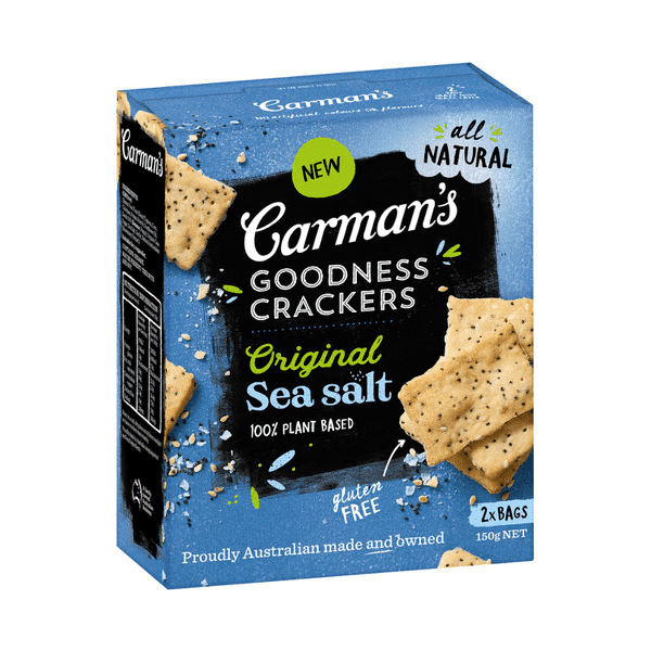 Carmans Goodness Crackers Sea Salt 150g