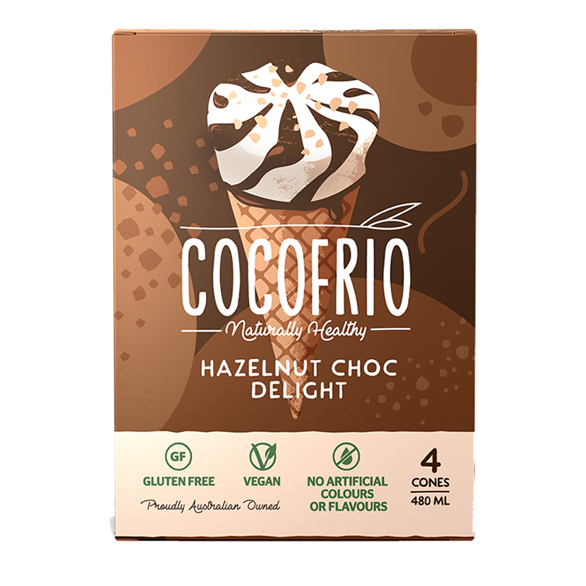Cocofrio Hazelnut Choc Delight - 4 Cones