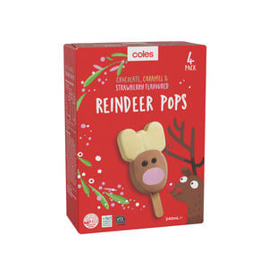Coles Multi Flavour Reindeer Pops 4 Pack