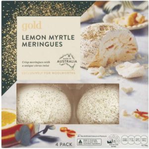 Gold Lemon Myrtle Meringues 4 Pack