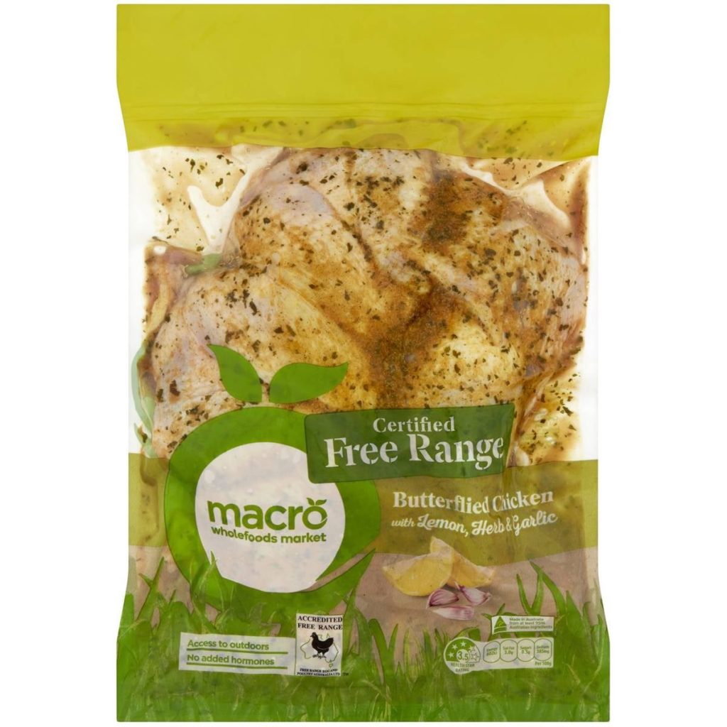 Macro Free Range Chicken Splits Lemon & Garlic 900g - 1.25kg