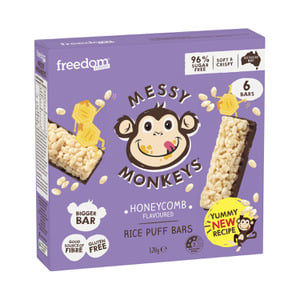 Messy Monkeys Honeycomb Rice Puff Bar 6X20g