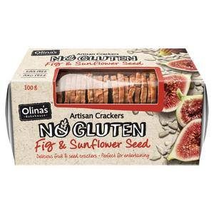 Olina's Bakehouse Gluten Free Fig & Sunflower Seed Artisan Crackers