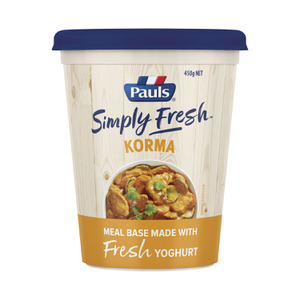 Pauls Simply Fresh Korma Curry Yoghurt Meal Base Sauce