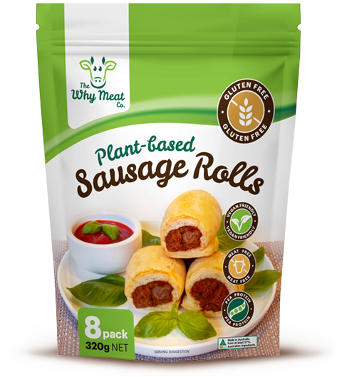 The Why Meat Co Gluten Free Plant Based Sausage Rolls 40g x8 pack