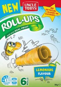 Uncle Tobys Roll Ups Lemonade Flavour 6 pack