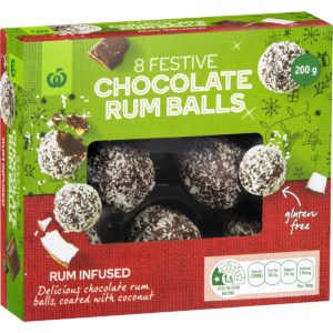 Woolworths Chocolate Festive Rum Balls Gluten Free