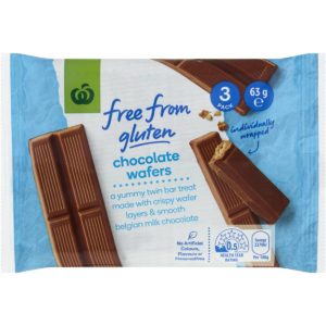 Woolworths Free From Gluten Choc Coated Wafer 63g