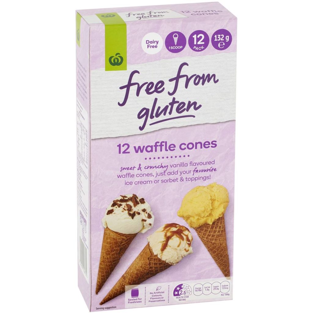 Woolworths Free From Gluten Waffle Cones 12 Pack