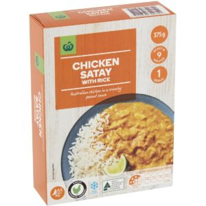 Woolworths Frozen Meal Chicken Satay & Rice