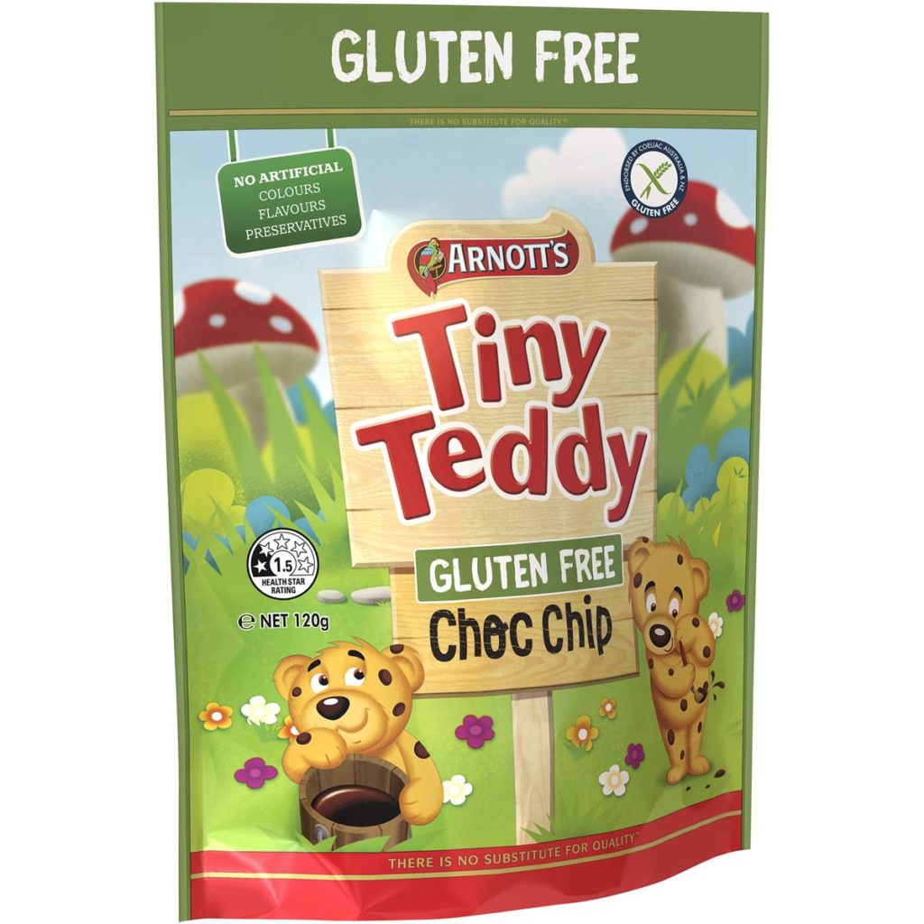 Arnott's Gluten Free Tiny Teddy Choc Chip Biscuits 120g