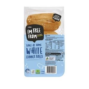 Coles Bake At Home White Dinner Rolls 3 pack