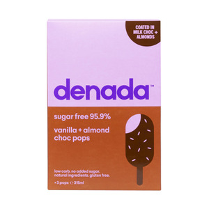 Denada Sugar Free Ice Cream Choc Pops Almond Vanilla 3 Pack