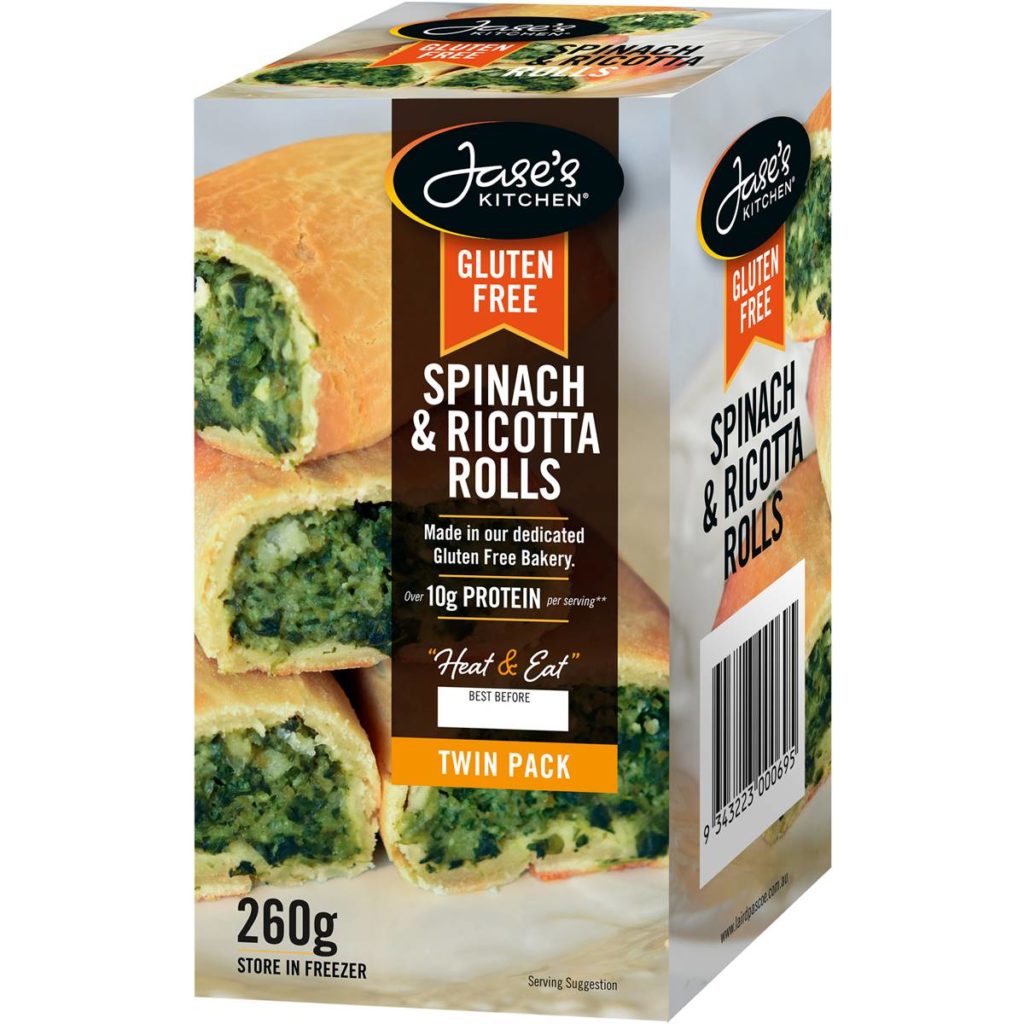 Jase's Kitchen Gluten Free Spinach & Ricotta Rolls 2 Pack