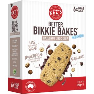 Kez's Kitchen Better Bikkie Bakes Hazelnut Choc Chip 120g