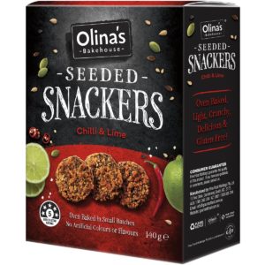 Olina's Seeded Snackers Chilli & Lime 140g