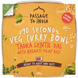 Passage To India Veg Curry Bowl Tadka Lentil Dal With Rice 280g