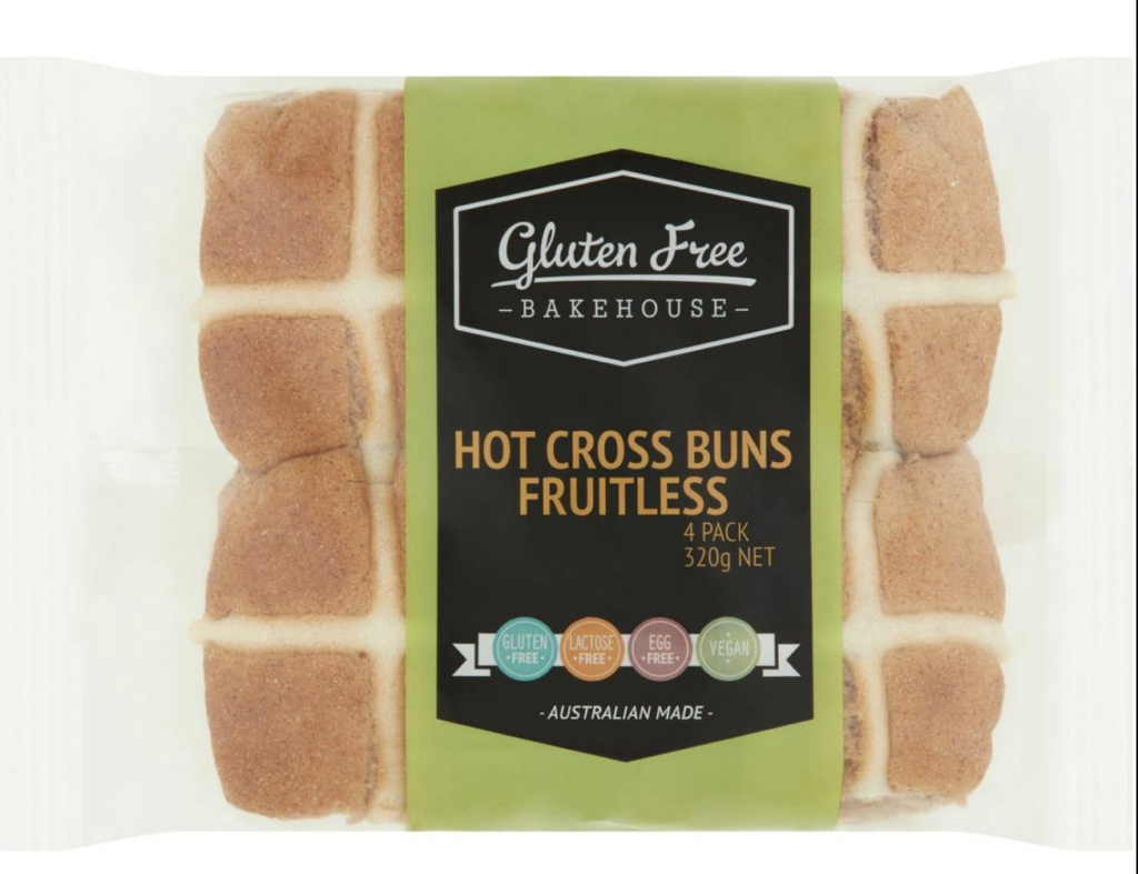 Gluten Free Bakehouse Fruitless Hot Cross Buns 4 Pack