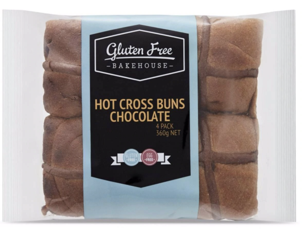 Gluten Free Bakehouse Chocolate Hot Cross Buns 4 Pack