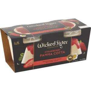 Wicked Sister Strawberry Panna Cotta 150g X2 Pack
