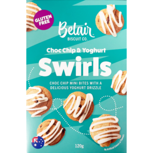 Belair Gluten Free Choc Chip & Yoghurt Swirl Bicuits 120g