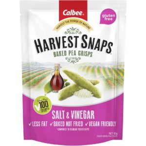 Calbee Harvest Snaps Pea Salt & Vinegar Baked Crisps 93g