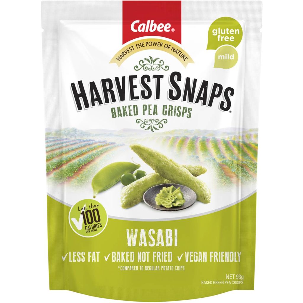 Calbee Harvest Snaps Pea Wasabi Baked Crisps 93g