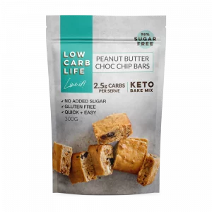 Low Carb Life Peanut Butter Choc Chip Bars Keto Bake Mix 300g