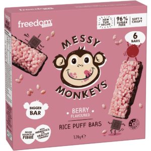 Messy Monkeys Berry Rice Puff Bar 6 Pack