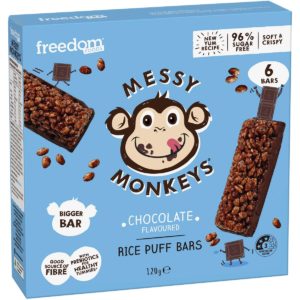 Messy Monkeys Choc Rice Puff Bars 6 Pack