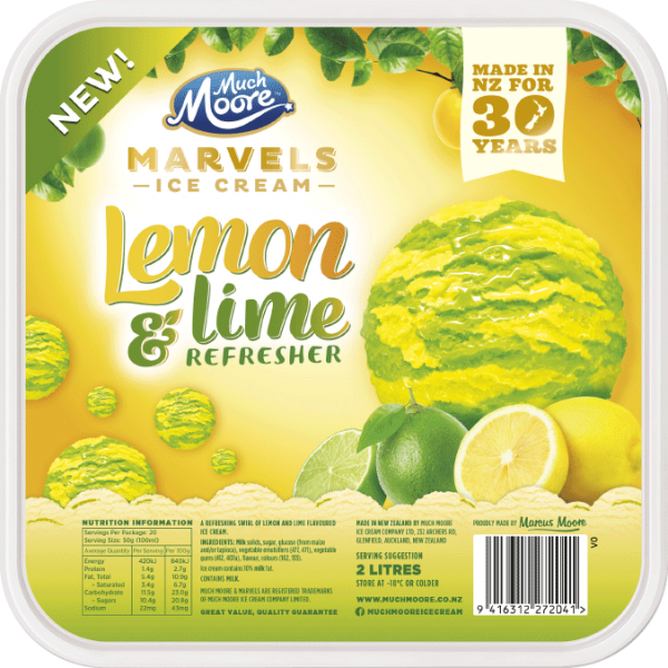 Much Moore Marvels Lemon & Lime Ice Cream 2l