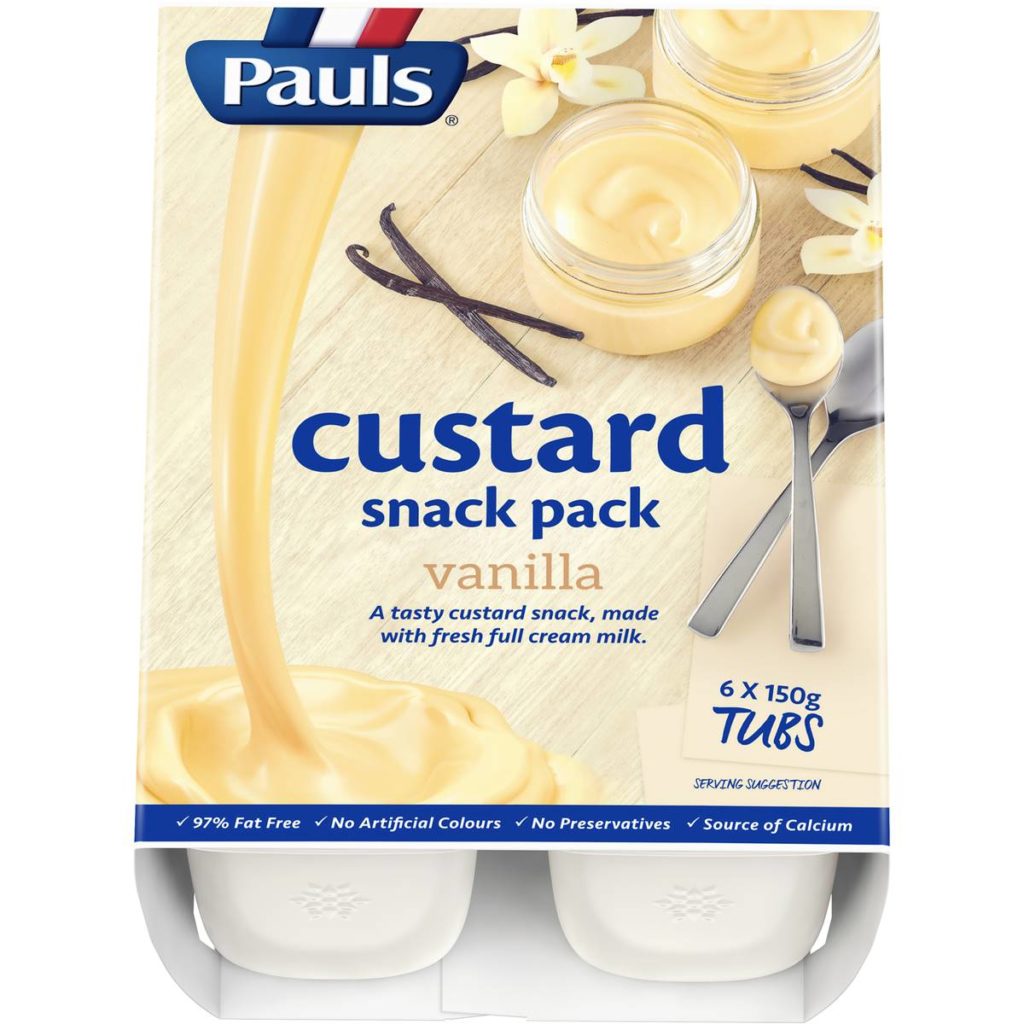 Pauls Custard Snack Pack Vanilla 150gx 6 Pack