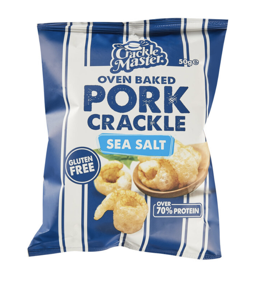 Master Crackles Oven Baked Pork Crackle Sea Salt 50g