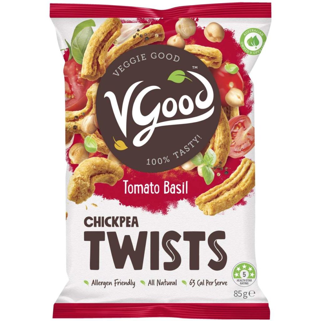 Vgood Chickpea Twists Tomato & Basil 85g
