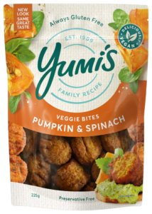Yumi's Gluten Free Curried Pumpkin & Spinach Veggie Bites 225g