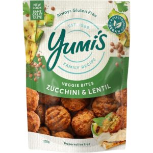 Yumi's Zucchini & Lentil Bites 225g