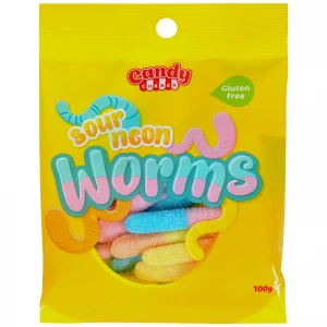 Candy Corner Sour Neon Worms 100g