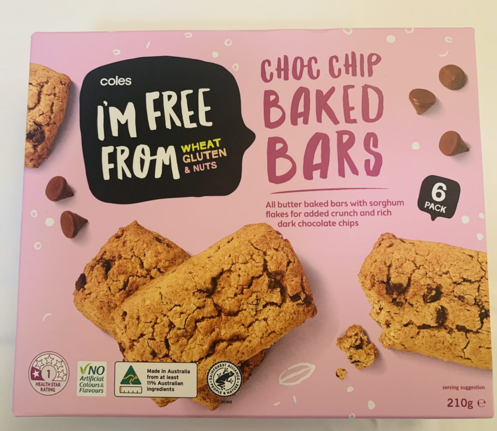 Coles I'm Free From Choc Chip Baked Bars