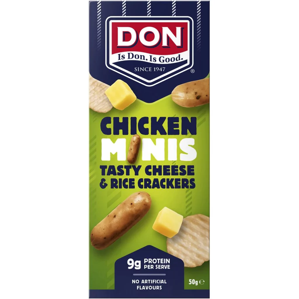 Don Chicken Minis, Tasty Cheese & Rice Crackers 50g