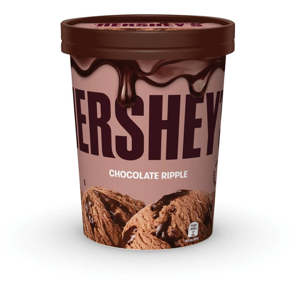 Hersheys Chocolate Ripple Ice Cream Tub 1l Gluten Free Products Of