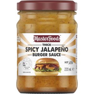 Masterfoods Thick Spicy Jalapeno Burger Sauce 220ml
