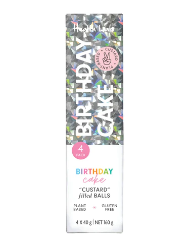 Health Lab Custard Filled Balls Birthday Cake 4 Pack