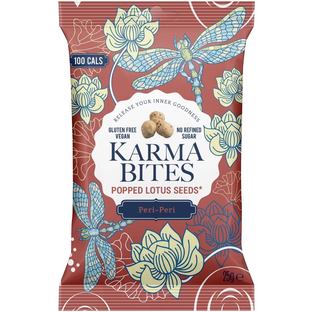 Karma Bites Popped Lotus Seeds Peri Peri 25g