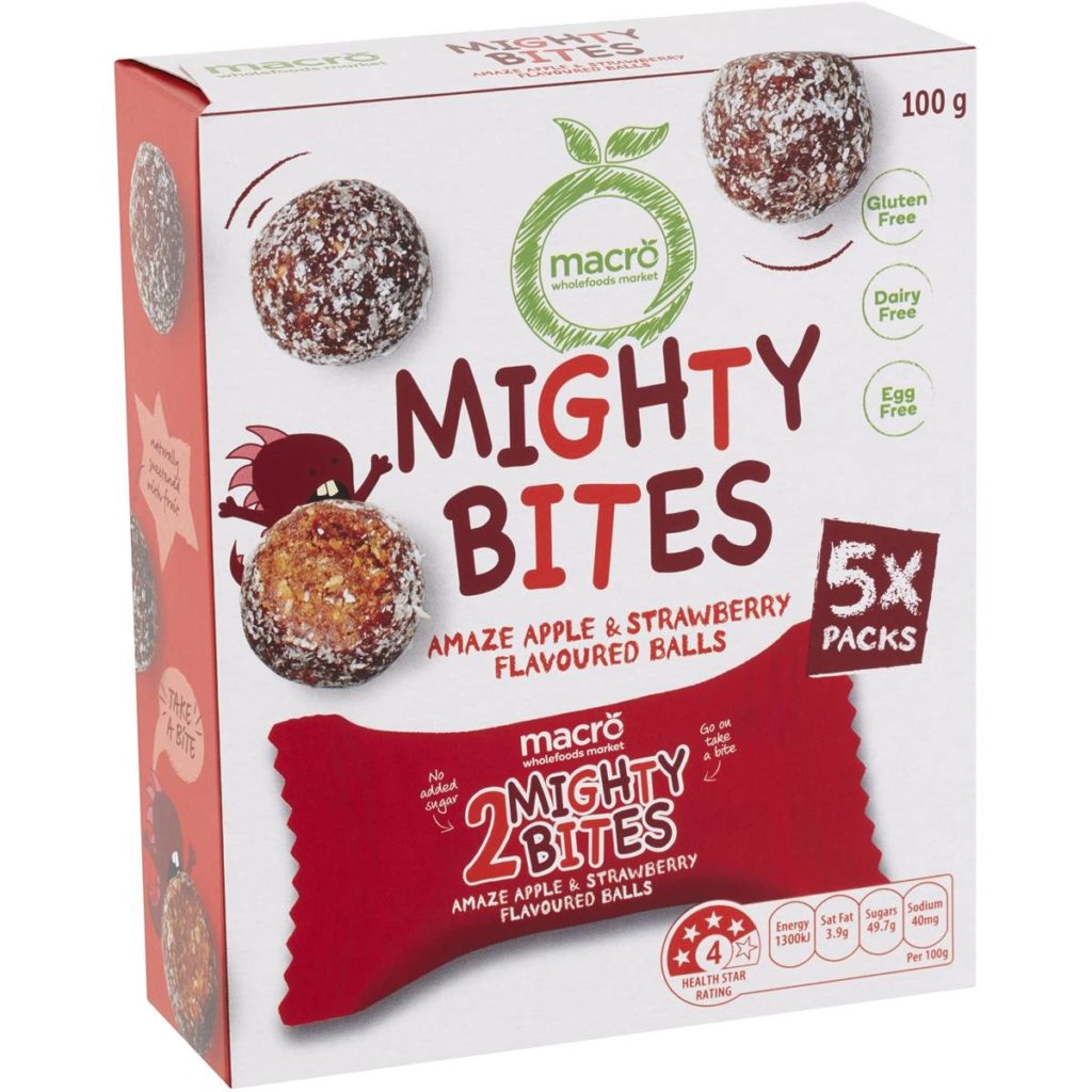 Macro Mighty Bites Strawberry Apple 5 Pack