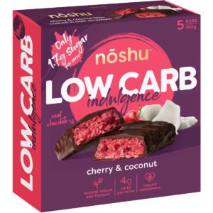 Noshu Low Carb Cherry & Coconut Indulgence Bars 5 Pack