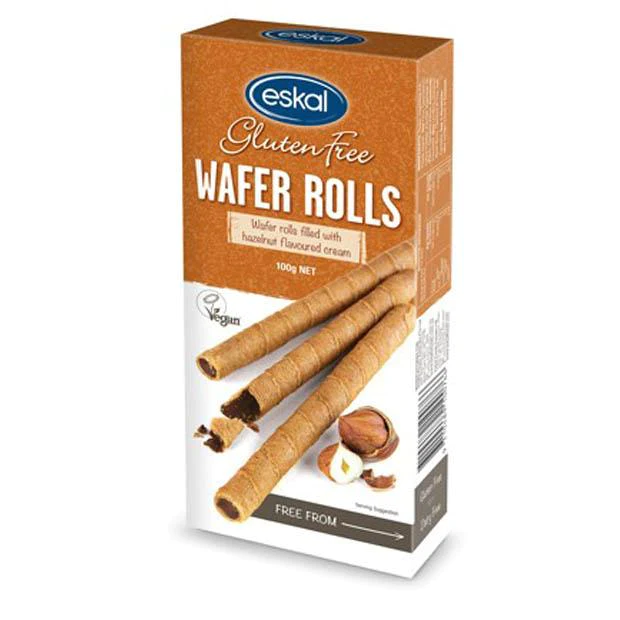 Eskal Gluten Free Wafer Rolls Hazelnut Cream 100g