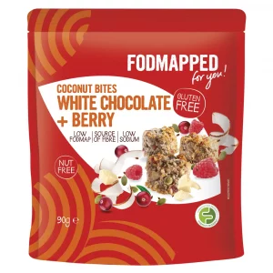 FODMAPPED For You Coconut Bites White Chocolate & Berry 90g
